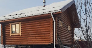 Баня из оцилиндрованного бревна под ключ в Советской Гавани - от 136721 рублей