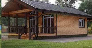 Проект одноэтажного дома из бруса с террасой - Строительство в Советской Гавани от Строй-Свс от 136721 руб.
